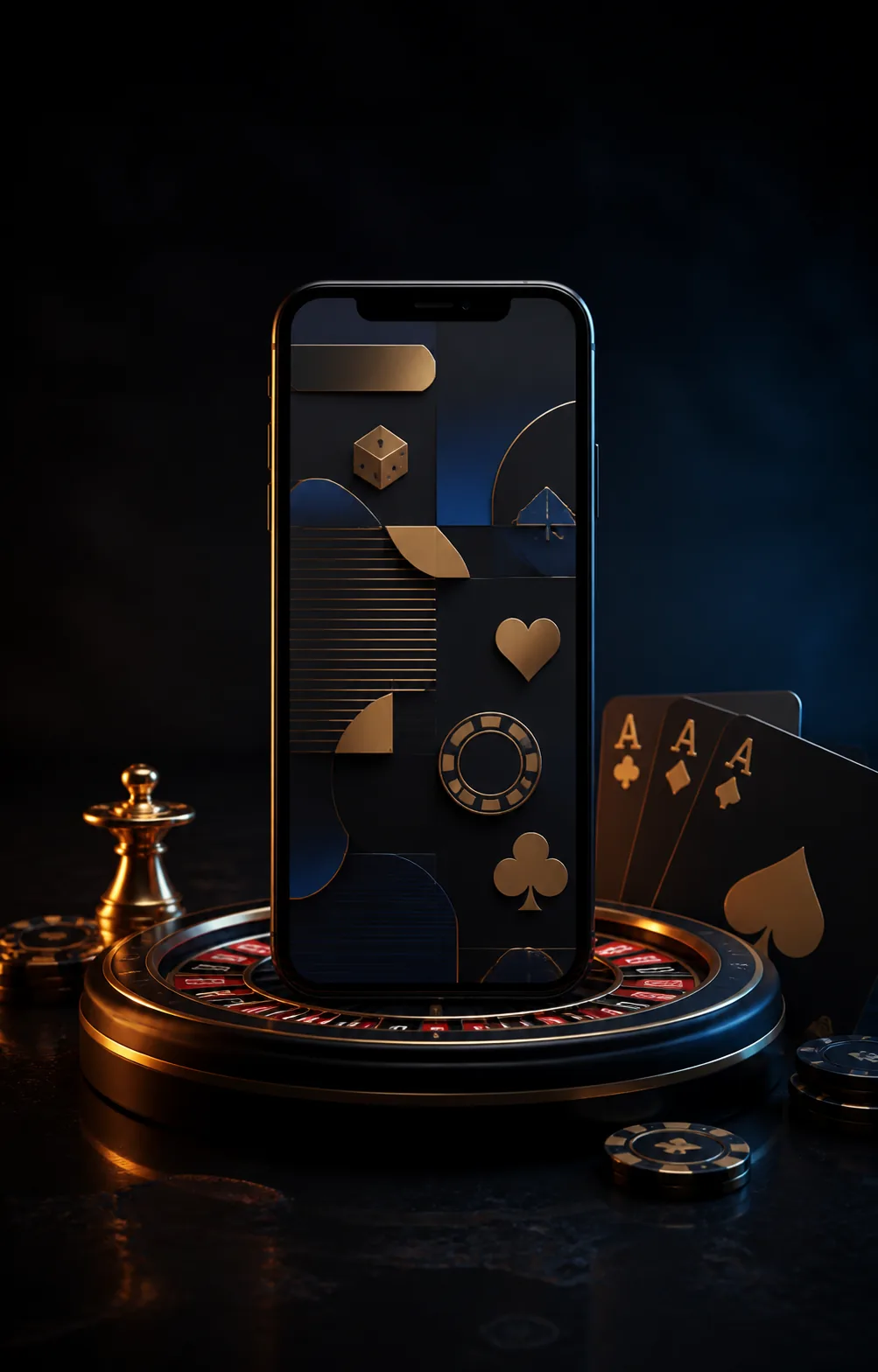 Celular com cena genérica de cassino online