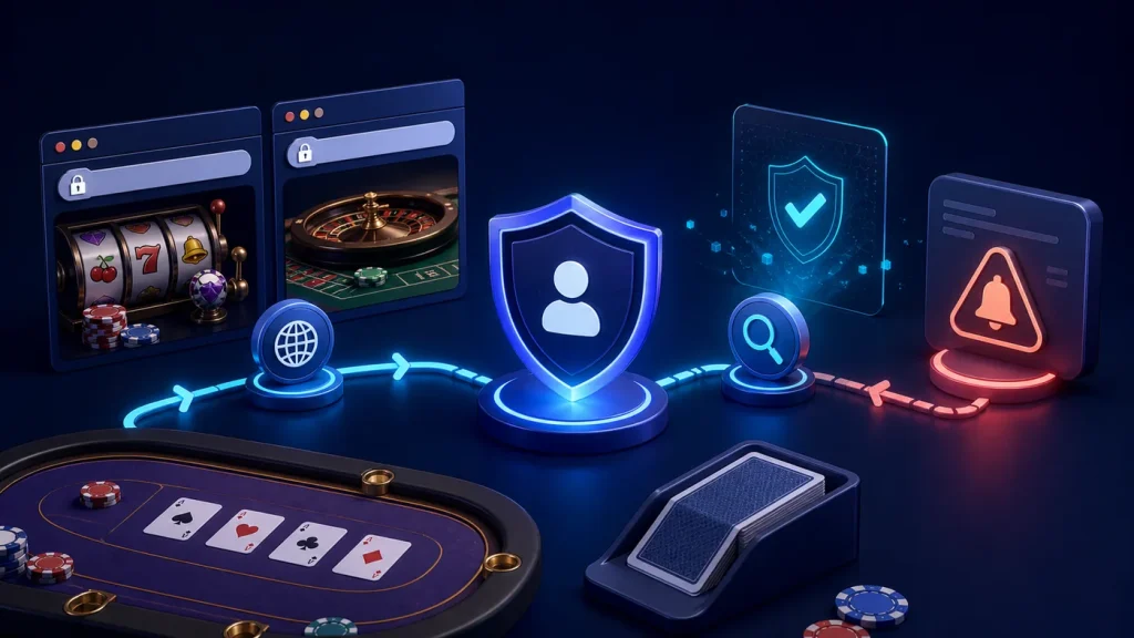 Verificação de domínio e conta em cassino online